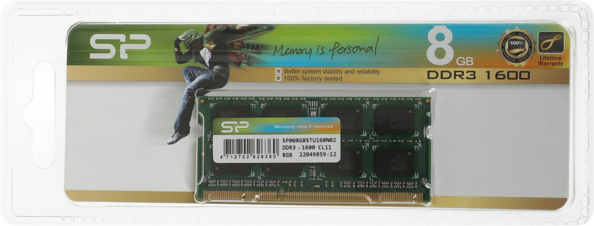 Оперативная память Silicon Power 8 ГБ DDR3 1600 МГц SODIMM CL11 SP008GBSTU160N02