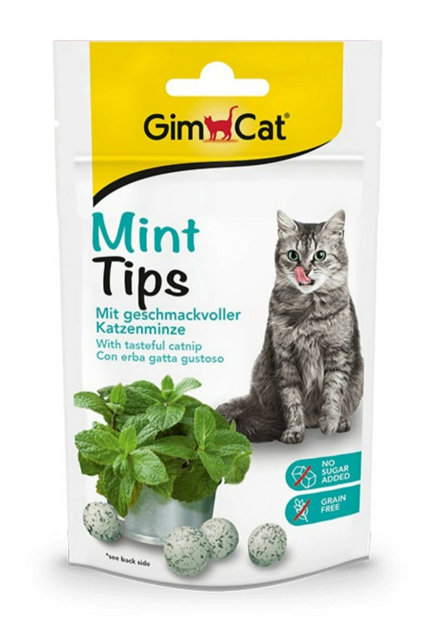 GimCat Mint Tips Лакомство витаминное для кошек с кошачьей мятой, 40г - фотография № 2