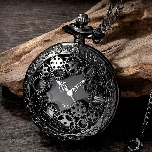крутой воющий волка стекло кабошон кварцевые карманные часы винтажные мужчины женщины кулон ожерелье часы подарки Карманные часы, черный