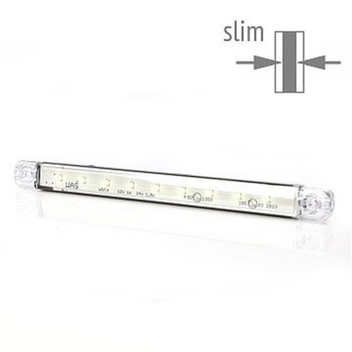 WAS 719 фонарь габаритный [светодиод] super slim белый 9 led 12v / 24v фонарь габаритный universal group w97 2 led single function front position light 12v 24v 23cm lgy s 0 75mm^2 перед was 713 1шт