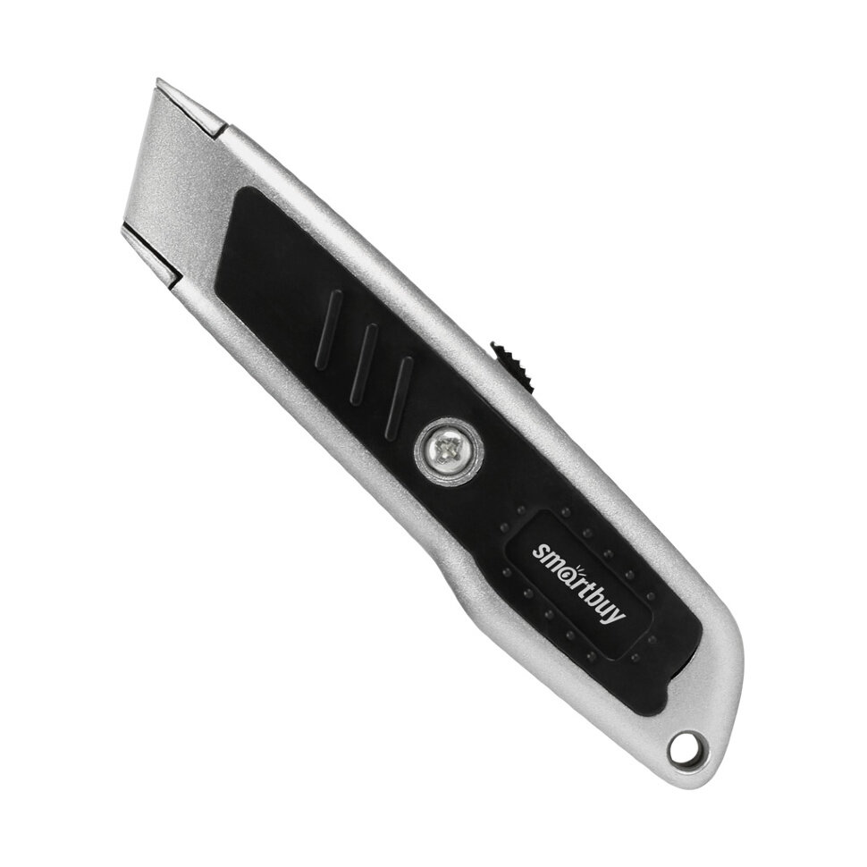 Строительный нож Smartbuy One Tools, трапециевидное лезвие, прорезиненный стальной корпус