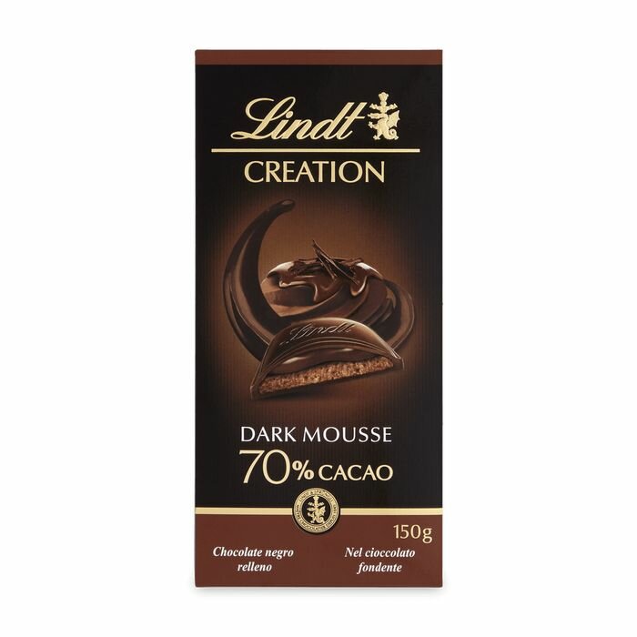 Шоколад темный Lindt Creation 70% Cacao Dark Mousse Крем брюле 70% 150 гр (Финляндия)