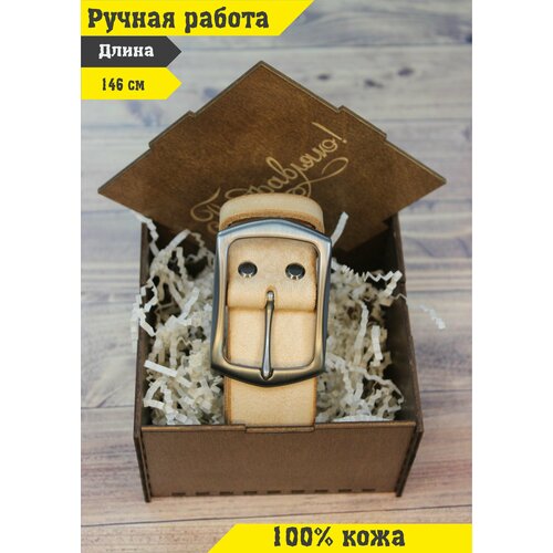 фото Ремень , размер 150, бежевый нет бренда