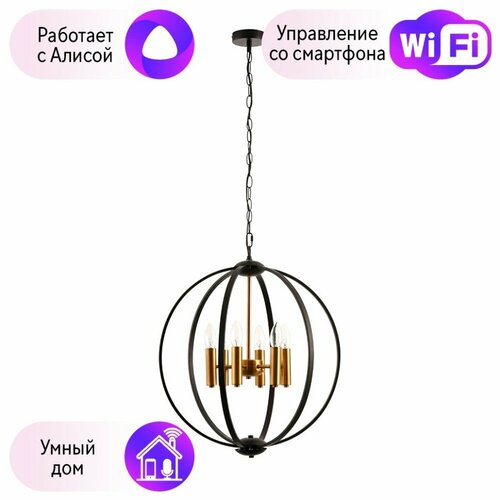 Подвесная люстра Arte Lamp Castula с поддержкой Алиса A7013SP-6BK-A