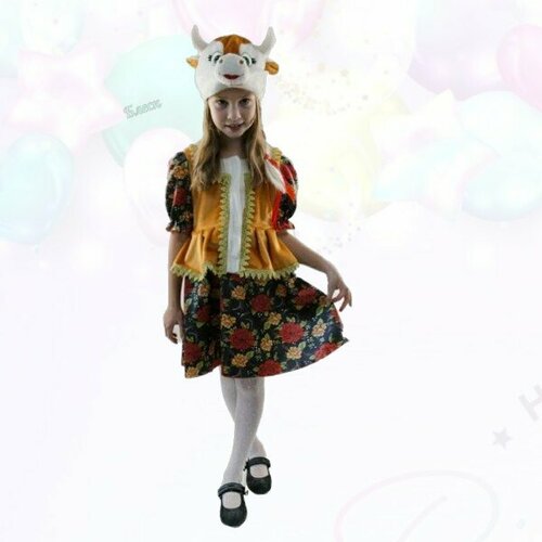 Карнавальный костюм для девочки коровка платье с косой планкой