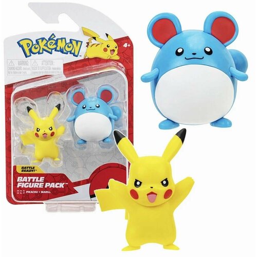 Pokemon фигурки Боевой Набор из 2 Pikachu и Marill Покемон anime pokémon cards pikachu disguise flareon gx ex vmax japanese game battle collection card children s toys cartas pokemon