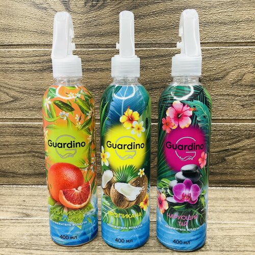 Освежитель воздуха Guardino. Тропикана, Чарующий Тай, Сицилийский апельсин, 3шт по 400мл.