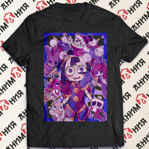 фото Футболка футболка удивительный цифровой цирк, amazing digital circus, размер m, черный анимания brand