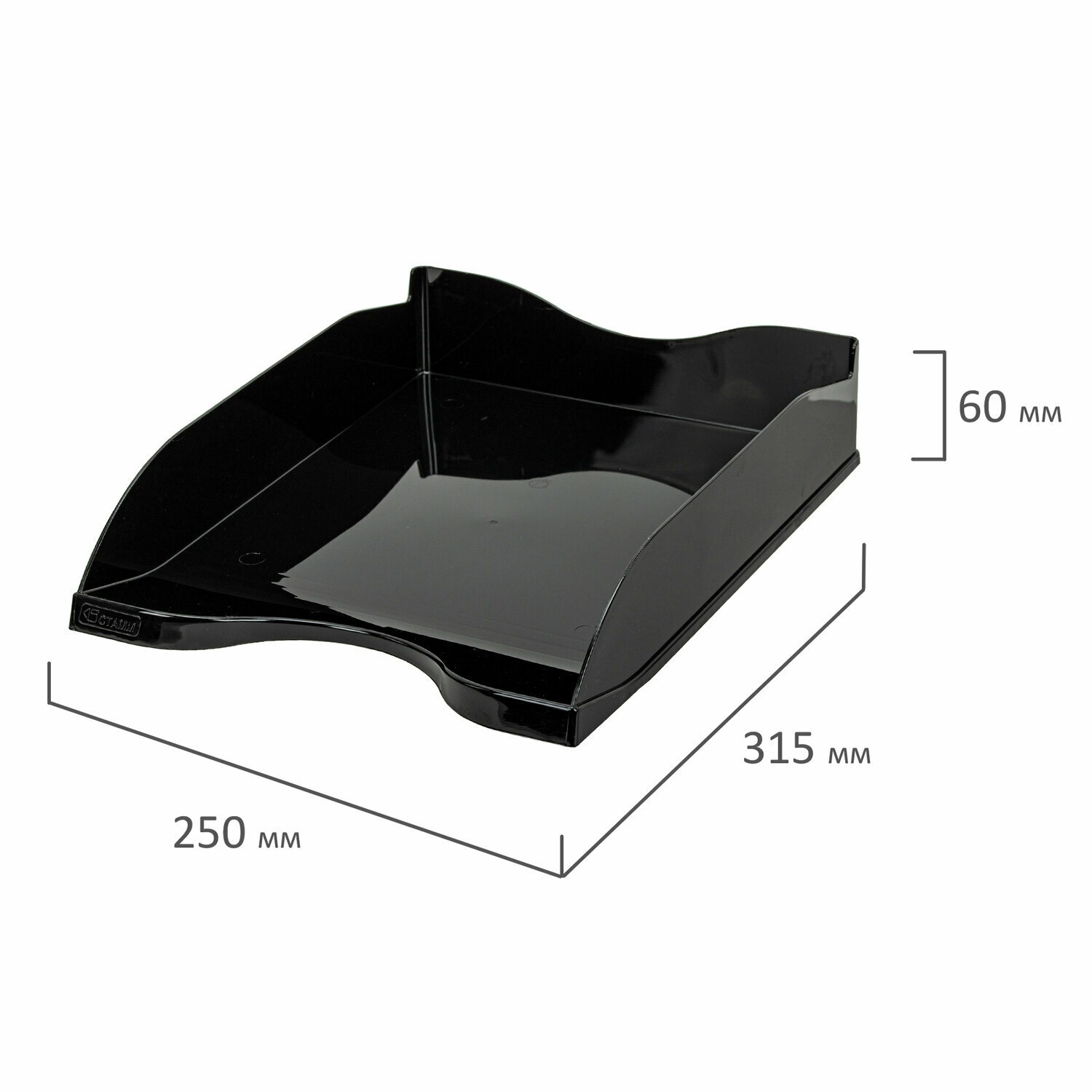 Лоток горизонтальный Стамм Люкс 70x350x255мм черный пластик 10 шт./кор. - фото №10