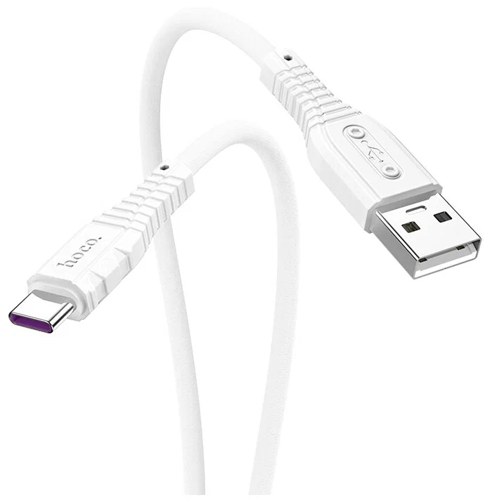 USB кабель HOCO X67 Nano Type-C, 5А, 1м, силикон (белый)