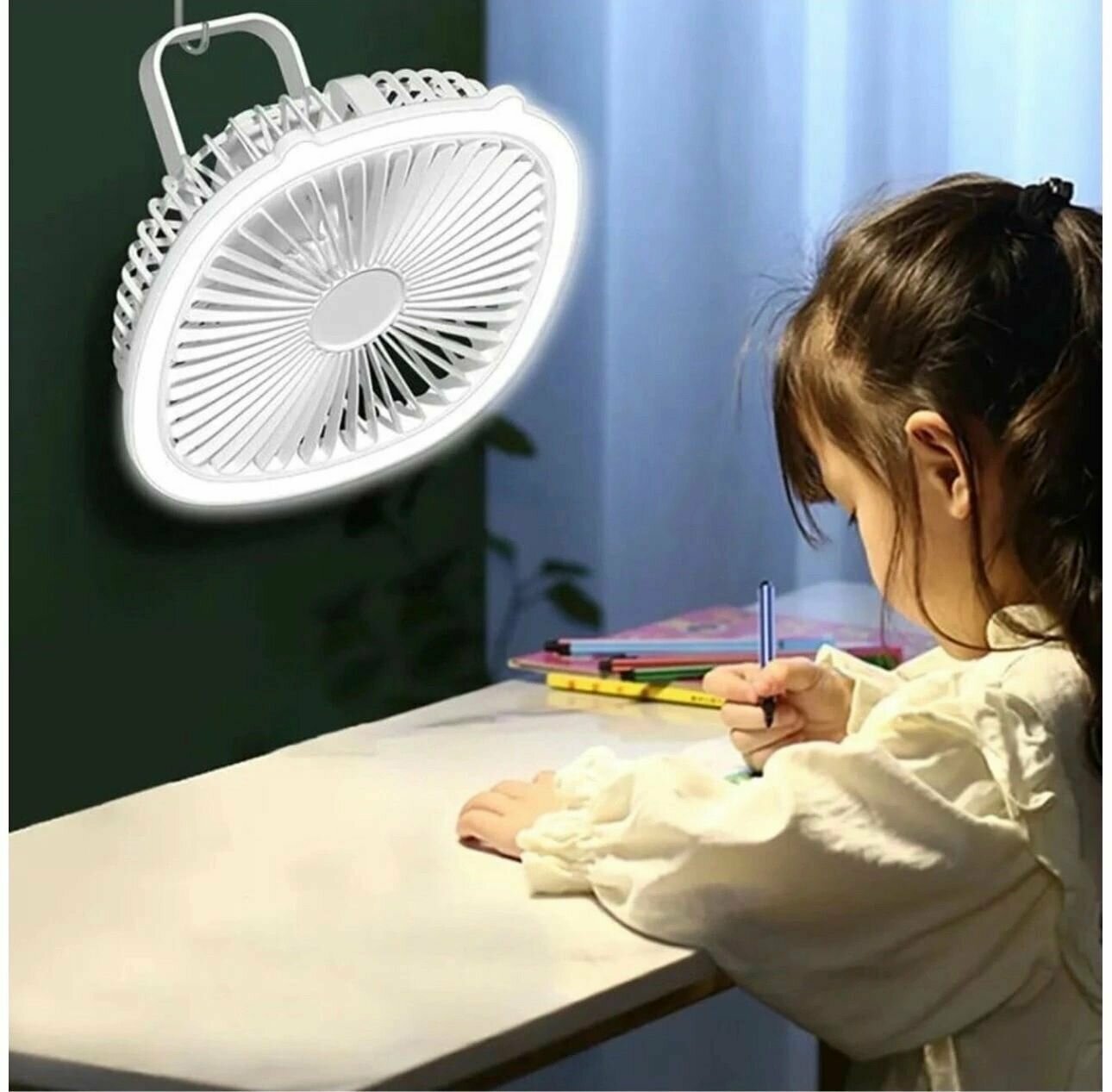 Вентилятор настольный с подсветкой охлаждающий - фотография № 5