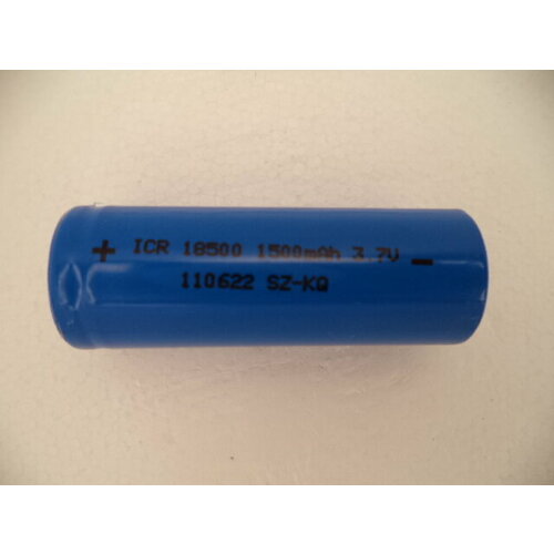 Аккумулятор типа 18500 (1500mAh, Li-ion) без защиты