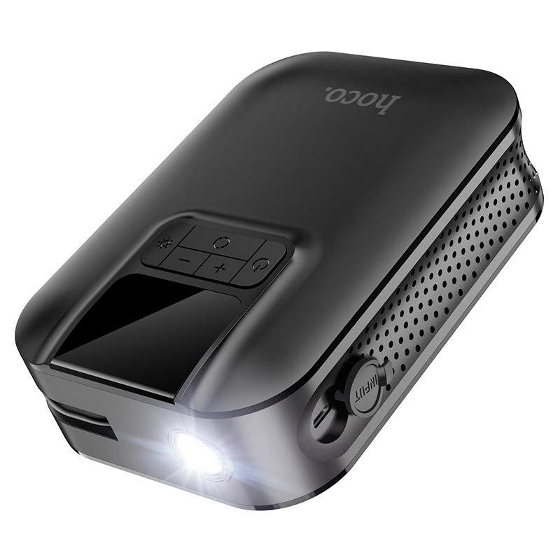 Автомобильный беспроводной компрессор с аккумулятором HOCO S53 Breeze portable smart air pump 2500 мАч, черный — фото 11