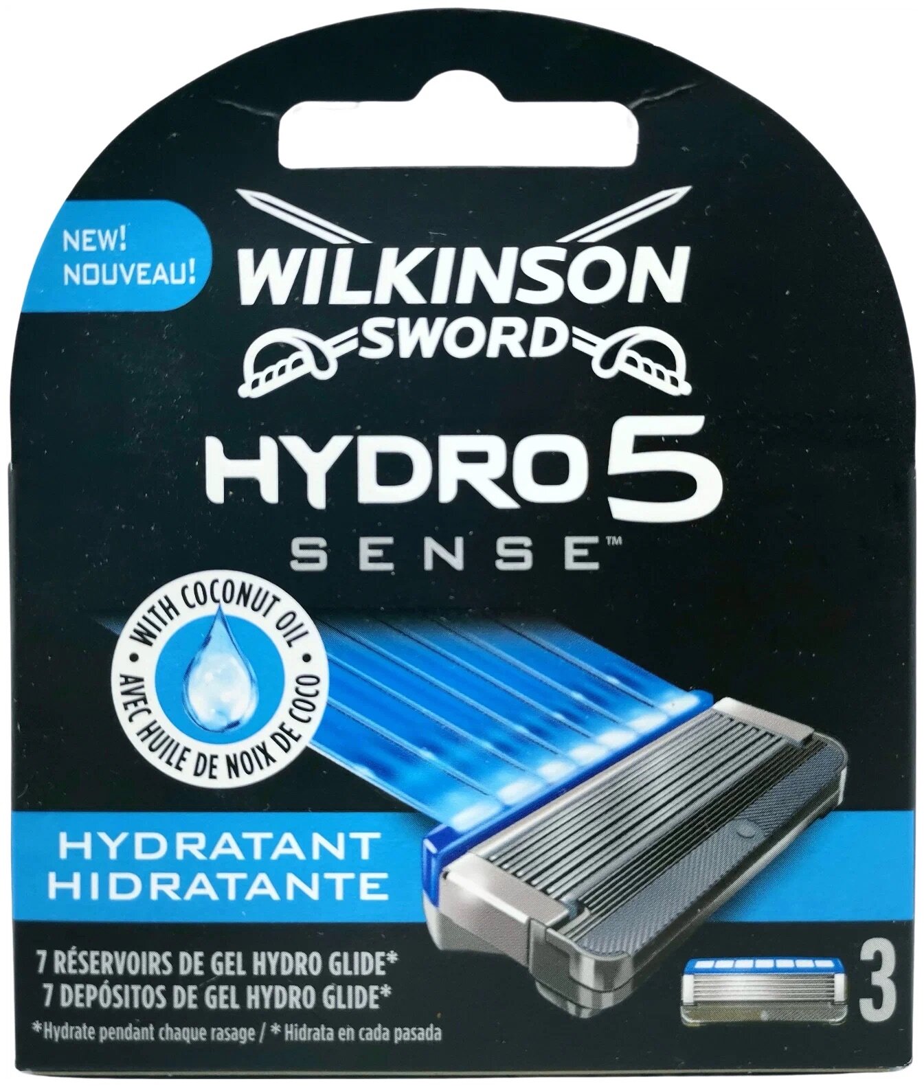 Wilkinson Sword / SCHICK / Hydro5 Sense Hydratant / Сменные кассеты для бритвы SENSE (3 шт)