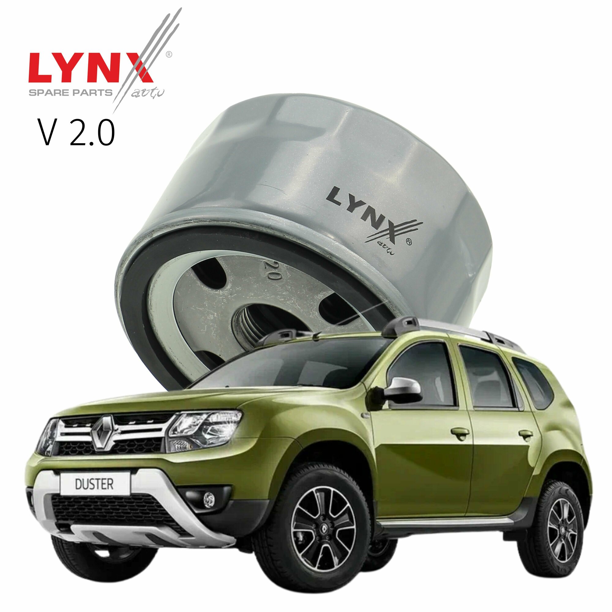 Фильтр масляный Renault Duster (1) / Рено Дастер 2012 2013 2014 2015 2016 2017 2018 2019 2020 2021 V2 F4R / 1шт LYNXauto