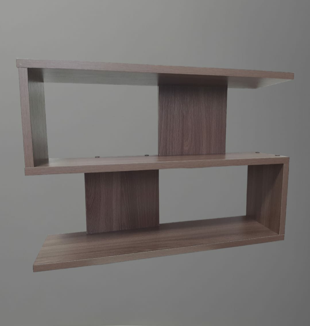 фото Полка навесная/настенная белая+черный венге