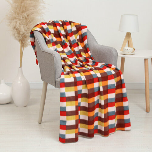 Плед Мозайка 100х150см, флис 150г/м, пэ100% (комплект из 3 шт)