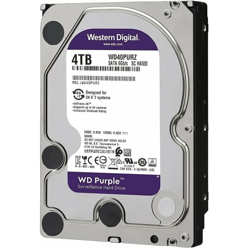 Внутренний жесткий диск Western Digital БУ WD PURPLE для видеонаблюдения камер 1 шт 19890₽