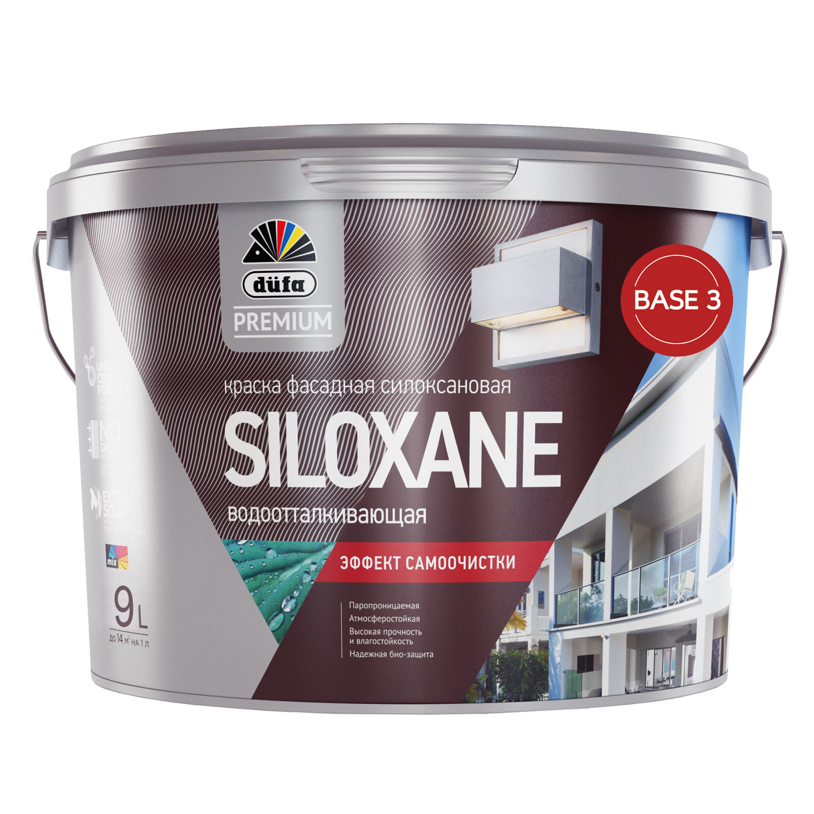 Краска фасадная акрил-силоксановая Dufa Premium Siloxane база 3 9 л