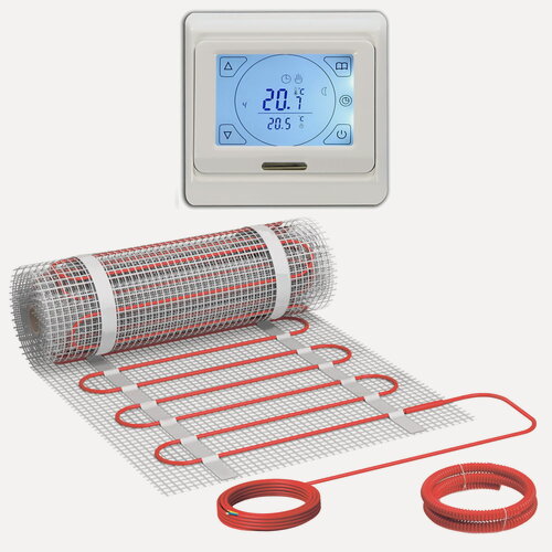Изображение товара Теплый пол Vimarr L 540L525KM3.5-M1-21 3.5 м2 525 Вт с белым программируемым сенсорным терморегулятором