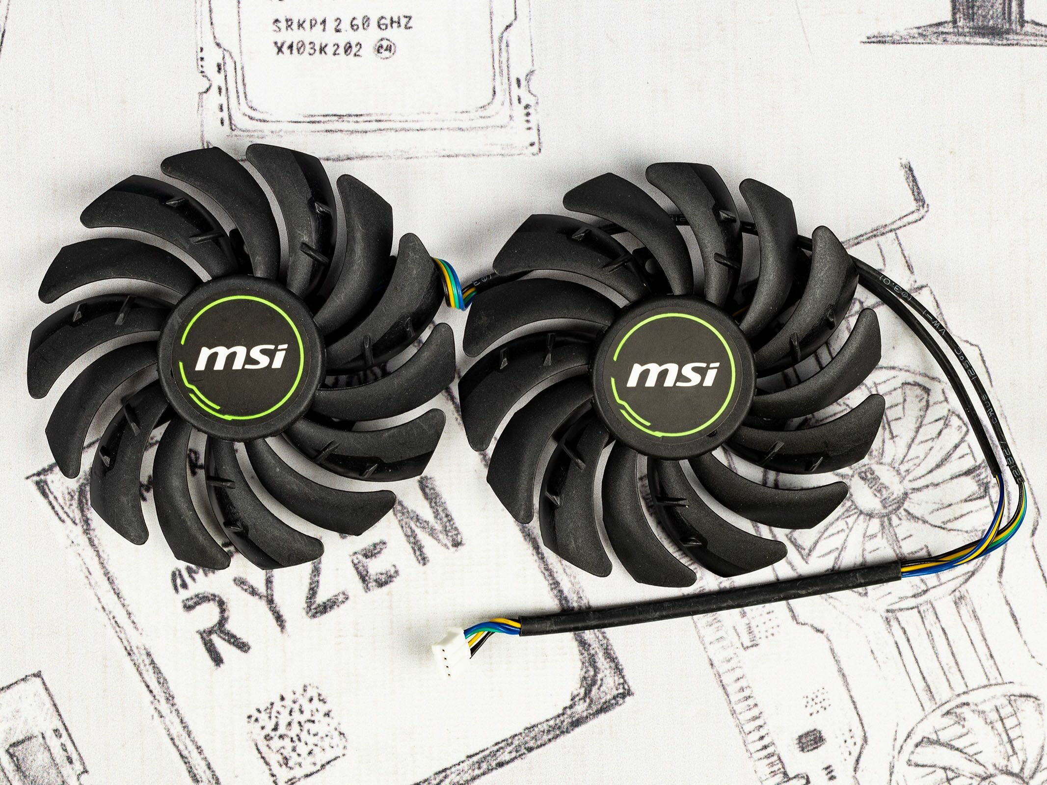 Комплект вентиляторов для видеокарты MSI GTX 1660 (Ti), RTX 2060 (Super) VENTUS XS OC