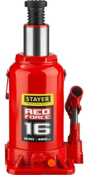 Домкрат STAYER 43160-16_z01 гидравлический бутылочный red force 16т 230-460мм