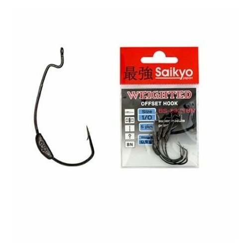 фото Крючки saikyo bs-2334 weighted bn №1/0 ( 1 упк. по 5шт.)