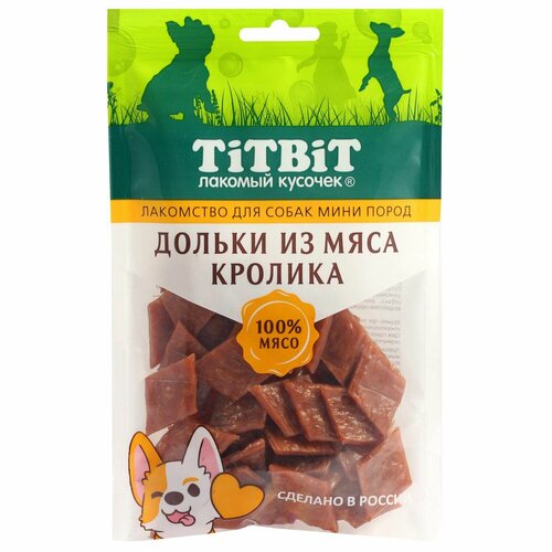 Лакомство для собак Tiibit 100г для мини пород дольки из мяса кролика