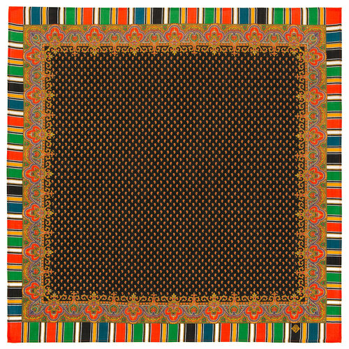 Платок Павловопосадская платочная мануфактура, 89х89 см, красный, черный