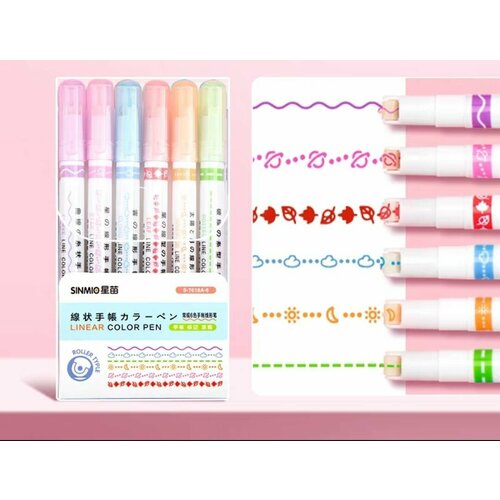 Набор фигурных фломастеров-линеров для скетчинга