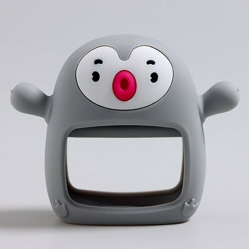 Прорезыватель зубной в форме соска c ручкой Пингвиненок цвет серый 672₽