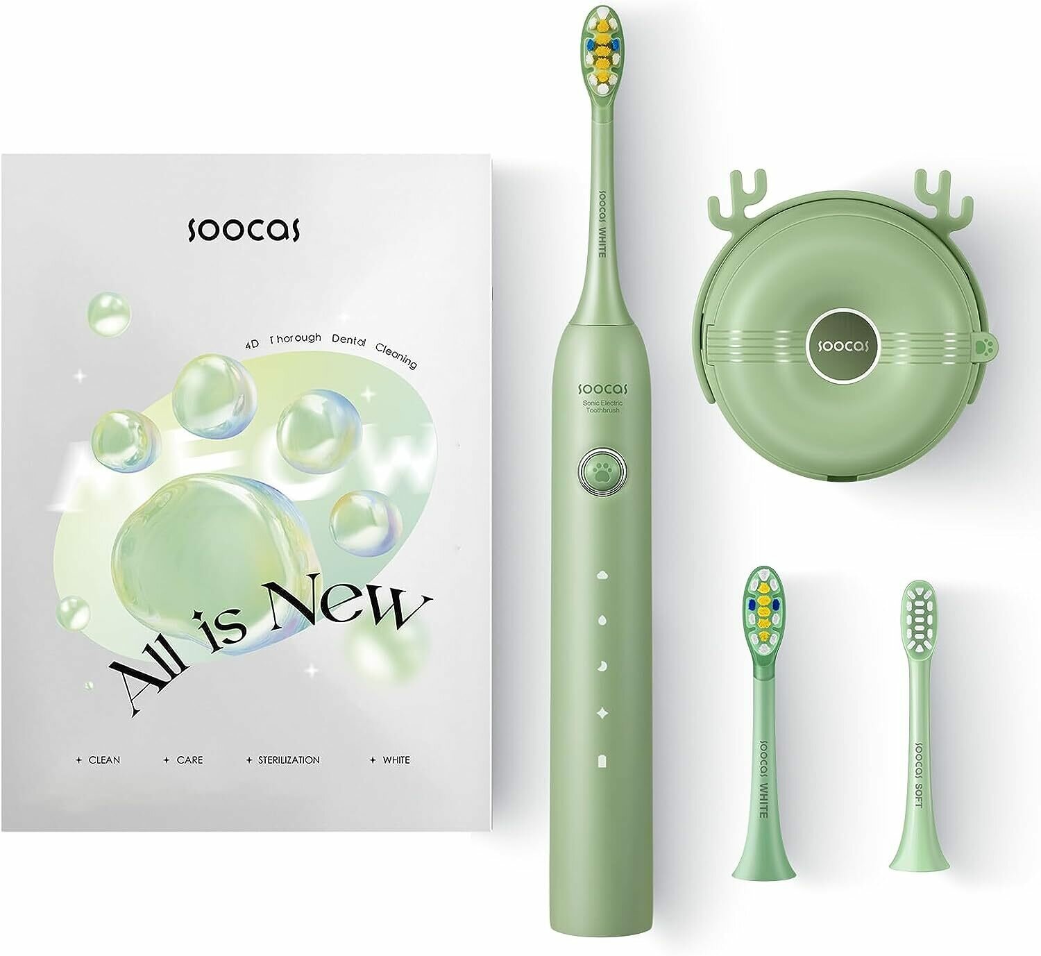 Электрическая зубная щетка Soocas D3, Зеленая - фото №14