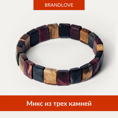 Браслет BL Jewelry Elementa, тигровый глаз, агат, бычий глаз, соколиный глаз, 1 шт., коричневый