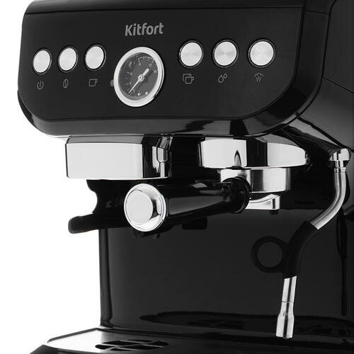 Кофеварка рожковая Kitfort КТ-7108 черный/серебристый - фото №12