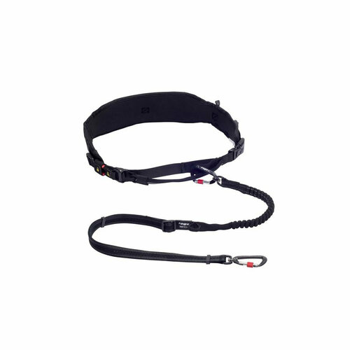 Rogz Air Tech Sport Riem & Lijn L-XL Zwart комплект для каникросса с амортизирующим поводком, размер XL, длина 1-1,5 м - 39-64 кг, на обхват талии 80-120 см, цвет черный