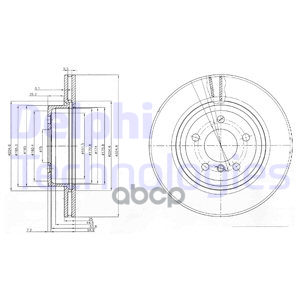 Тормозной диск DELPHI , передний - фото №1