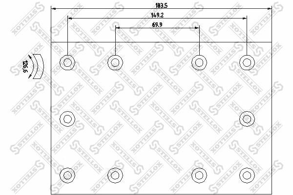 Накладки тормозные с заклепками STD19604 15.6-8.0 (311x190)(93685/L10 6.35x15.9 80)Frueh для ROR 8501045SX STELLOX
