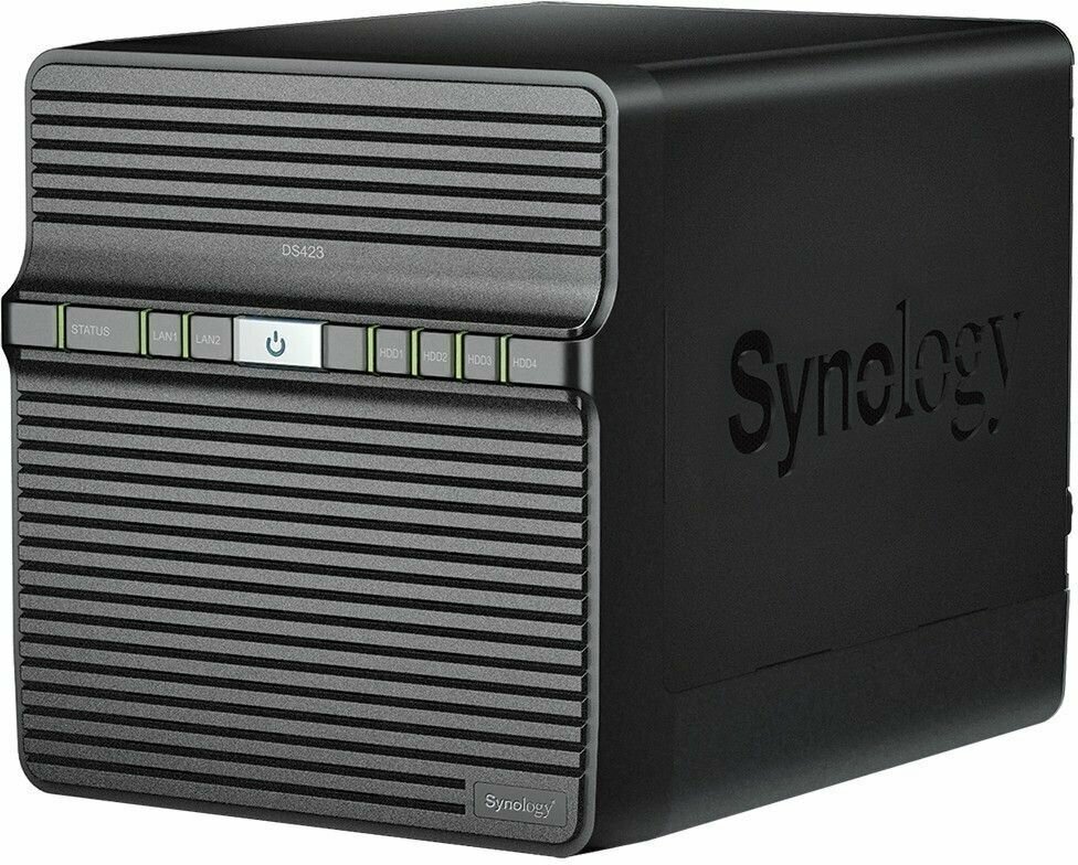 Synology DS423 Сетевое хранилище NAS, слоты 4x2.5"/3.5" SATA3, 2x1 Гбит/с, 2xUSB 3. X, Realtek RTD1619B/4x1.7 ГГц, DDR4 2