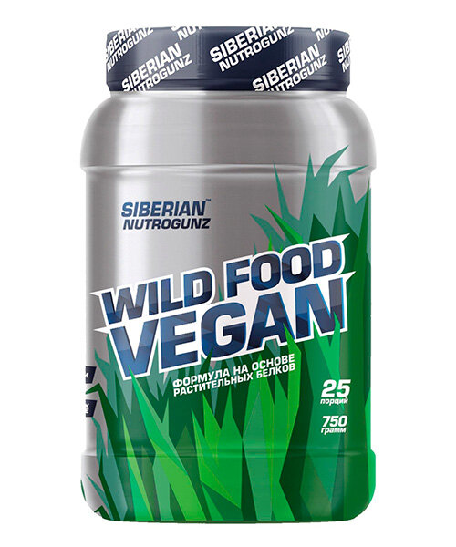 Веган протеин Wild Food Vegan Siberian Nutrogunz 750 г (Двойной шоколад)