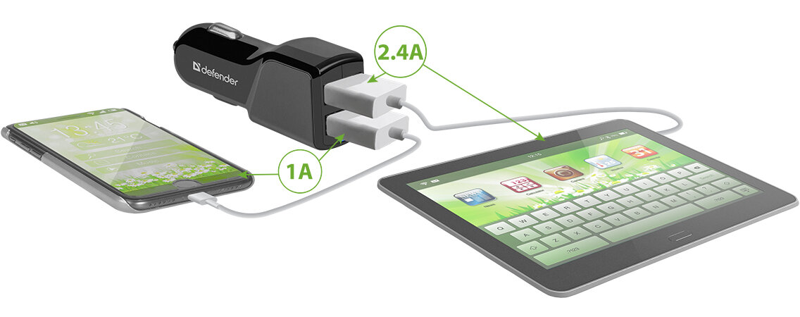 Зарядное устройство автомобильное Defender 83834 5V/3.4A 2USB - фото №10