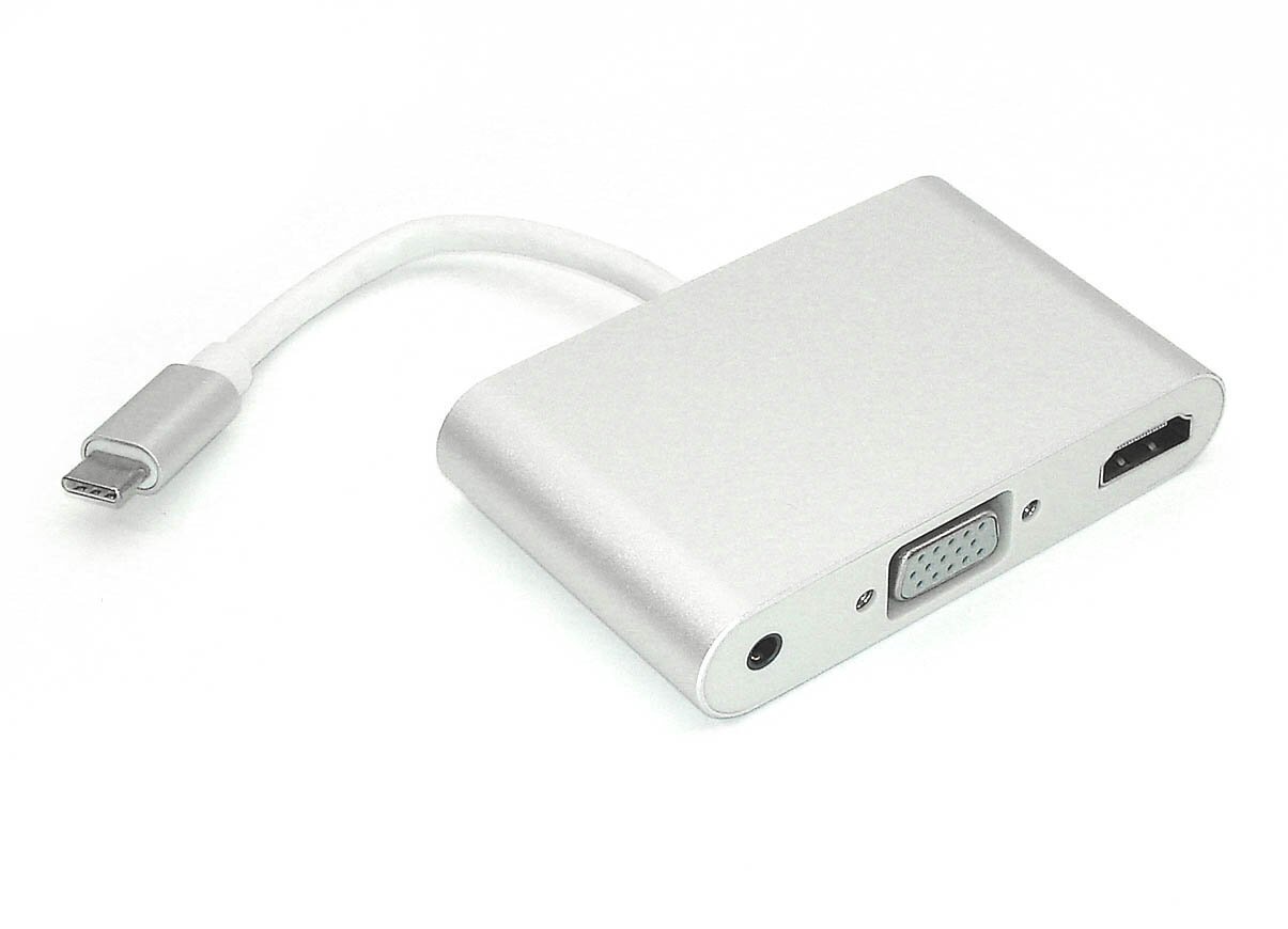 Переходник Type-C на VGA, HDMI и раъём для наушников 3,5 мм