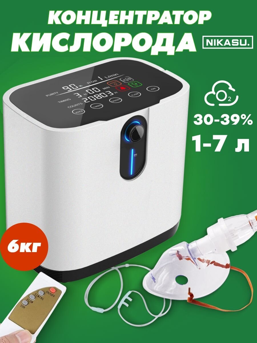 Кислородный концентратор, 2 в 1, с функцией небулайзер, белый — фото 1