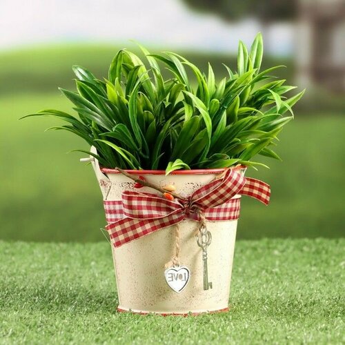 Кашпо Ведерко Рустад бежевое 10х10х9см 1028₽