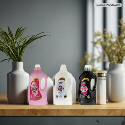 LAVEL Набор Гель для стирки шерсти и шелка 5 в 1, 1500 мл +Гель для стирки белого белья 5 в 1, 1500 мл +Гель для стирки темного белья 5 в 1, 1500 мл