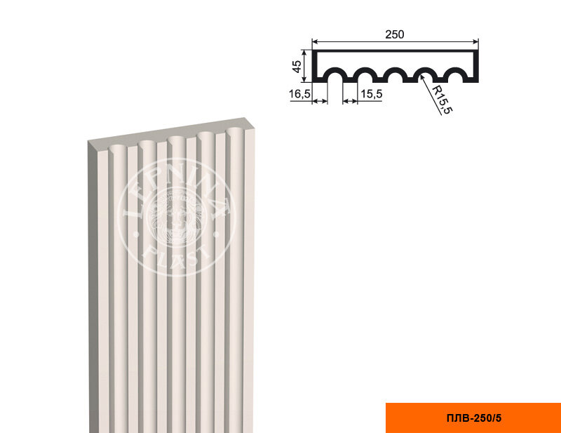 Пилястра Lepninaplast ПЛВ-250/5 В2000хШ45хД250 мм / Лепнинапласт.