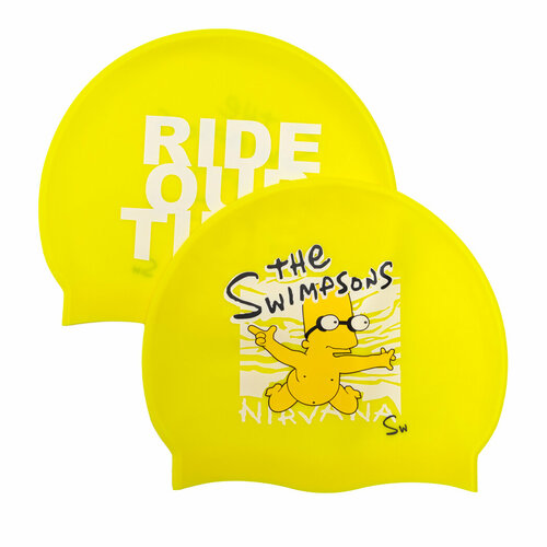 фото Силиконовая шапочка для плавания swimroom "swimpson", цвет лимонный