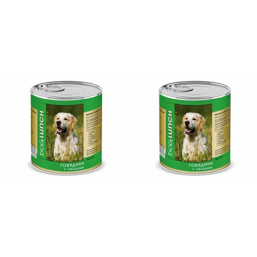 Dog Lunch Консервы для собак Говядина с овощами,750 г,2 шт