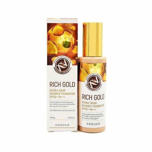 ENOUGH Rich Gold Double Wear Radiance Foundation SPF50+ PA+++ #21 Тональный крем с частичками золота