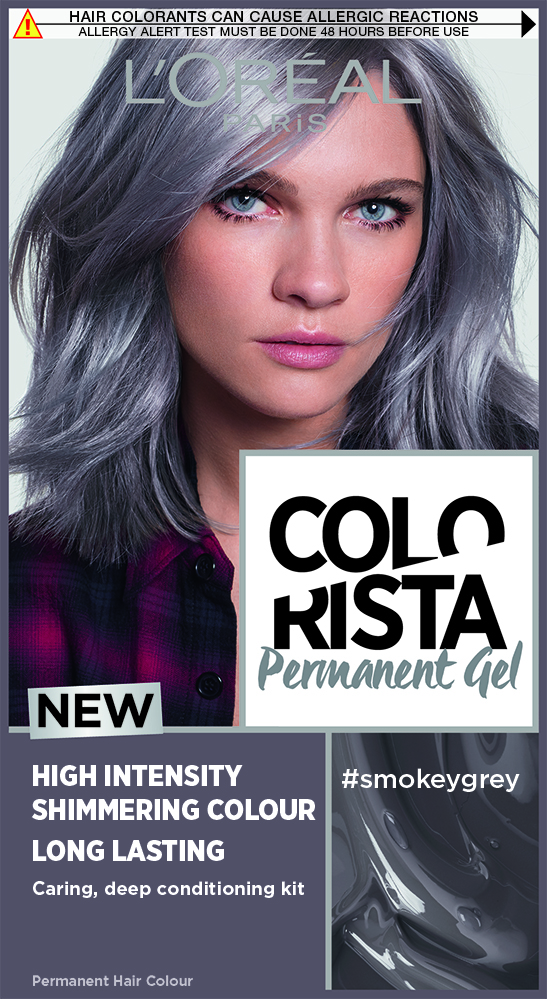 L'Oreal Paris Colorista Permanent Gel стойкая краска для волос, дымчато-серый, 60 мл