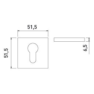 накладка под цилиндр BUSSARE квадрат матовый хром - фото №4